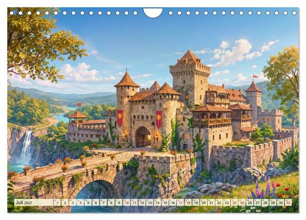 Produktbild: Burgen im Mittelalter (Wandkalender 2027 DIN A4 quer), CALVENDO Monatskalender
