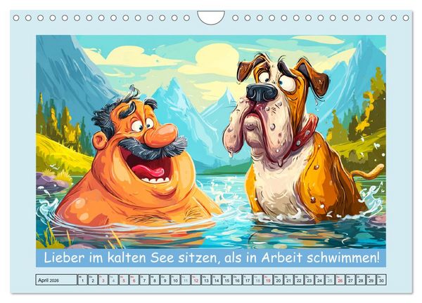 Produktbild: Hund und Herrchen. Zu zweit allein im Chaos (Wandkalender 2026 DIN A4 quer), CALVENDO Monatskalender