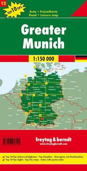 Produktbild: Freytag & berndt Stra&szlig;enkarte Rund um M&uuml;nchen 1:150.000