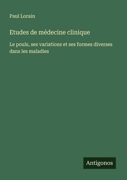 Produktbild: Etudes de m&eacute;decine clinique