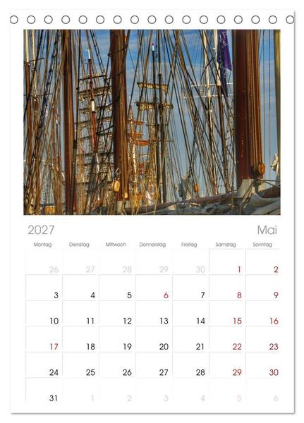 Produktbild: Tischplaner 2027 - Hanse Sail - Rostock. Du bist so sch&ouml;n (A5 Tischkalender zum Aufstellen) CALVENDO