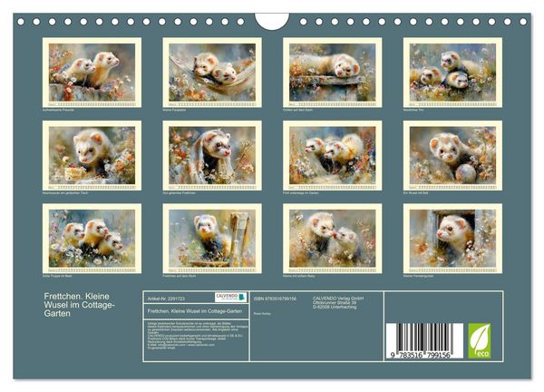 Produktbild: Frettchen. Kleine Wusel im Cottage-Garten (Wandkalender 2027 DIN A4 quer), CALVENDO Monatskalender