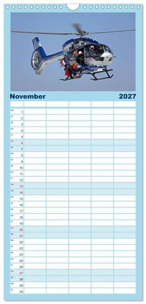 Produktbild: Familienplaner 2027 - Helikopter in der Luft 2.0 mit 5 Spalten (Wandkalender, 21 x 45 cm) CALVENDO