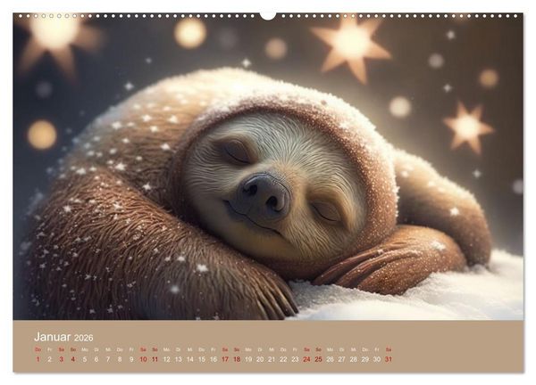 Produktbild: Der Kalender f&uuml;r echte Faultiere (hochwertiger Premium Wandkalender 2026 DIN A2 quer), Kunstdruck in Hochglanz