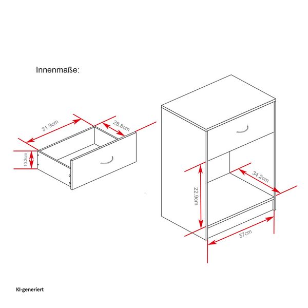 Produktbild: HTI-Living HTI-Living Nachtschrank mit 1 Schublade 2er-Set Nina Artisaneiche