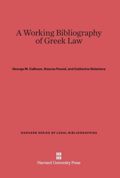 Produktbild: A Working Bibliography of Greek Law