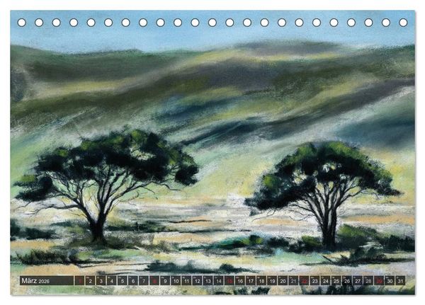 Produktbild: Afrika in Pastellgem&auml;lden (Tischkalender 2026 DIN A5 quer), CALVENDO Monatskalender