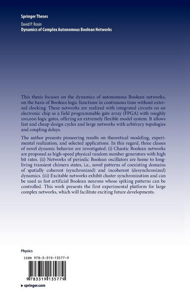 Produktbild: Dynamics of Complex Autonomous Boolean Networks