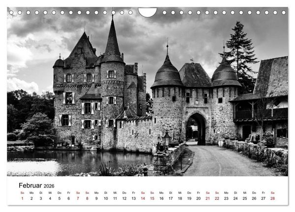 Produktbild: Burgen in schwarzwei&szlig; - Wie aus alten Zeiten (Wandkalender 2026 DIN A4 quer), CALVENDO Monatskalender