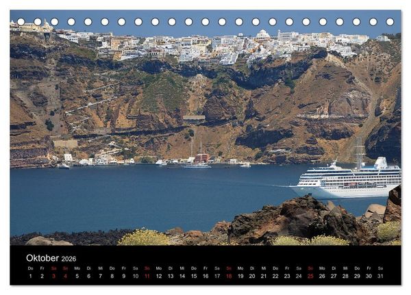 Produktbild: Santorini &ndash; Leben auf dem Vulkan (Tischkalender 2026 DIN A5 quer), CALVENDO Monatskalender