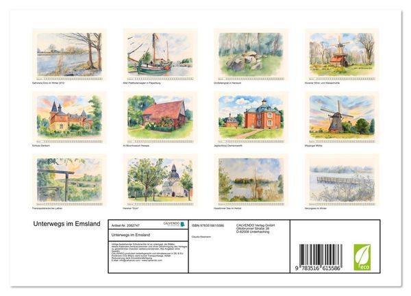Produktbild: Unterwegs im Emsland (Wandkalender 2026 DIN A4 quer), CALVENDO Monatskalender