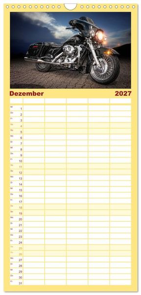 Produktbild: Familienplaner 2027 - Motorrad-Tr&auml;ume &ndash; Chopper und Custombikes mit 5 Spalten (Wandkalender, 21 x 45 cm) CALVENDO