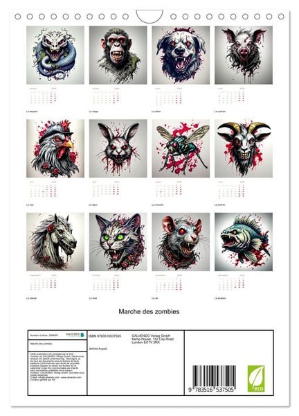 Produktbild: Marche des zombies (Calendrier mural 2026 DIN A4 horizontal), CALVENDO calendrier mensuel