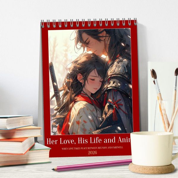 Produktbild: Her Love, His Life and Anime (Desk Calendar 2026 DIN A5 portrait), CALVENDO 12 Month DeskCalendar