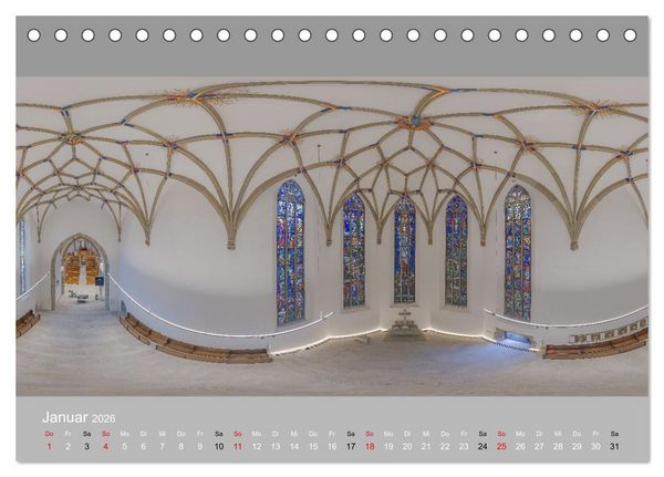 Produktbild: Backnang - Panoramablicke in die Stiftskirche (Tischkalender 2026 DIN A5 quer), CALVENDO Monatskalender