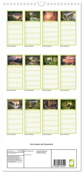 Produktbild: Familienplaner 2027 - Vom Zauber der Einsamkeit mit 5 Spalten (Wandkalender, 21 x 45 cm) CALVENDO