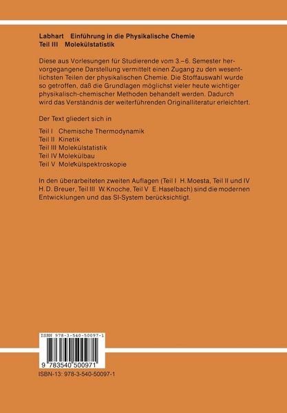 Produktbild: Einf&uuml;hrung in die Physikalische Chemie