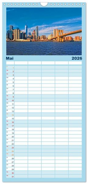 Produktbild: Familienplaner 2026 - Die 12 meistbesuchten St&auml;dte der Welt mit 5 Spalten (Wandkalender, 21 x 45 cm) CALVENDO