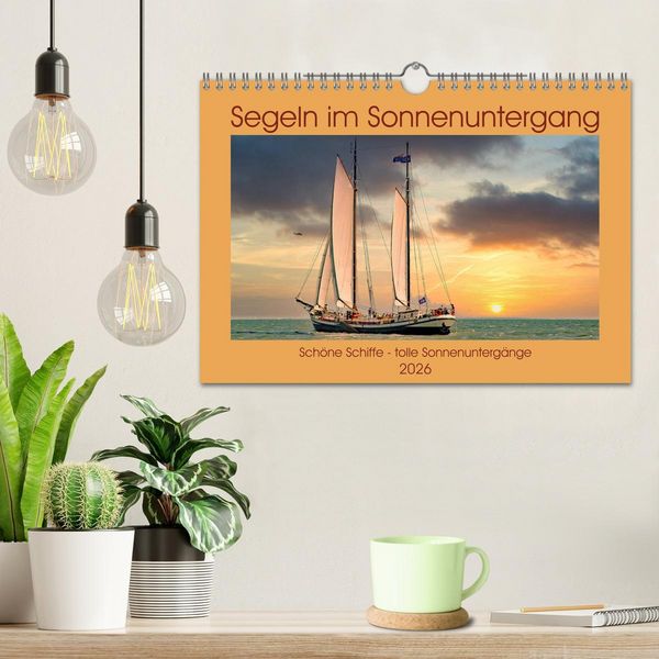Produktbild: Segeln im Sonnenuntergang (Wandkalender 2026 DIN A4 quer), CALVENDO Monatskalender