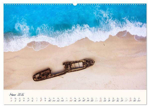 Produktbild: Griechenland - Malerische K&uuml;sten auf Zakynthos und Lefkada (Wandkalender 2026 DIN A2 quer), CALVENDO Monatskalender