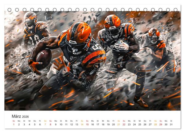 Produktbild: American Football - coole Momente (Tischkalender 2026 DIN A5 quer), CALVENDO Monatskalender