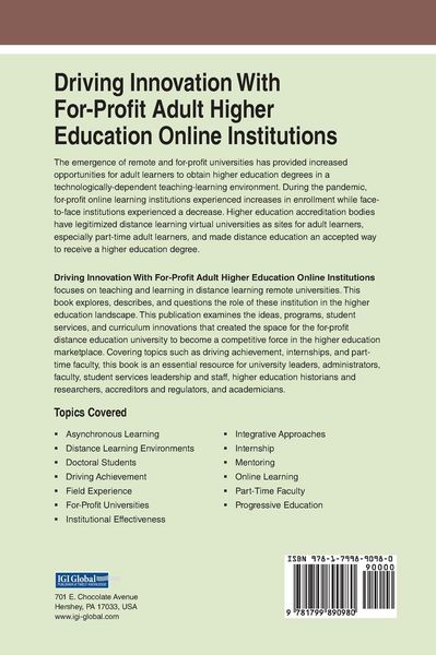 Produktbild: Driving Innovation With For-Profit Adult Higher Education Online Institutions