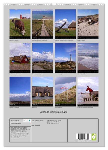 Produktbild: J&uuml;tlands Westk&uuml;ste 2026 (hochwertiger Premium Wandkalender 2026 DIN A2 hoch), Kunstdruck in Hochglanz