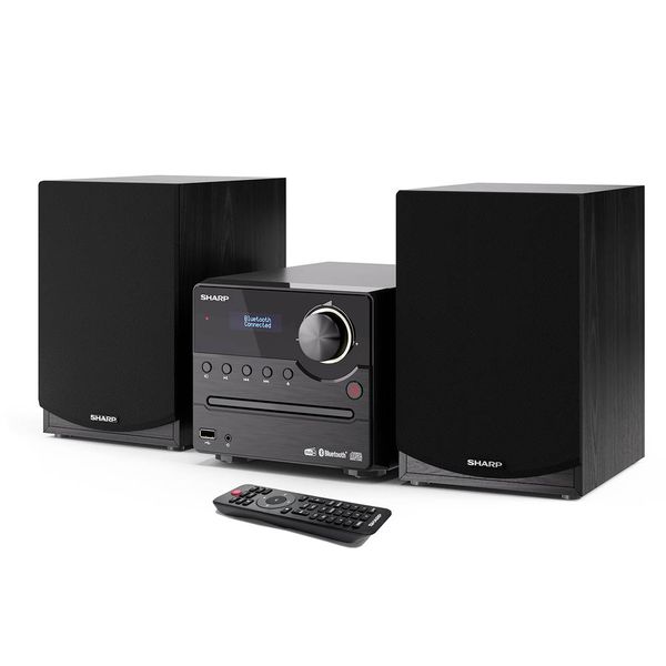 Produktbild: Sharp XL-B517D Stereoanlage Bluetooth&reg;, AUX, DAB+, USB, UKW, Inkl. Fernbedienung 45 W Schwarz, Holz