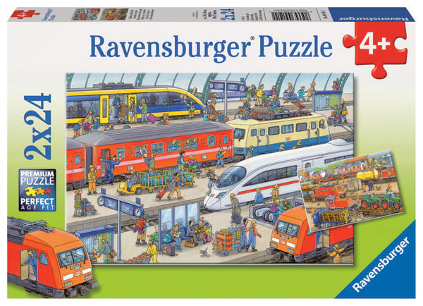 Produktbild: Puzzle Ravensburger Trubel am Bahnhof 2 X 24 Teile