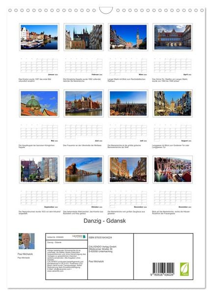Produktbild: Danzig - Gdansk (Wandkalender 2026 DIN A3 hoch), CALVENDO Monatskalender