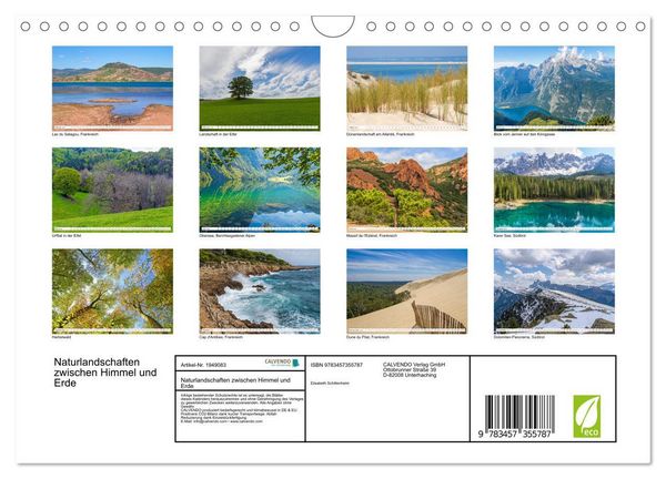 Produktbild: Naturlandschaften zwischen Himmel und Erde (Wandkalender 2026 DIN A4 quer), CALVENDO Monatskalender