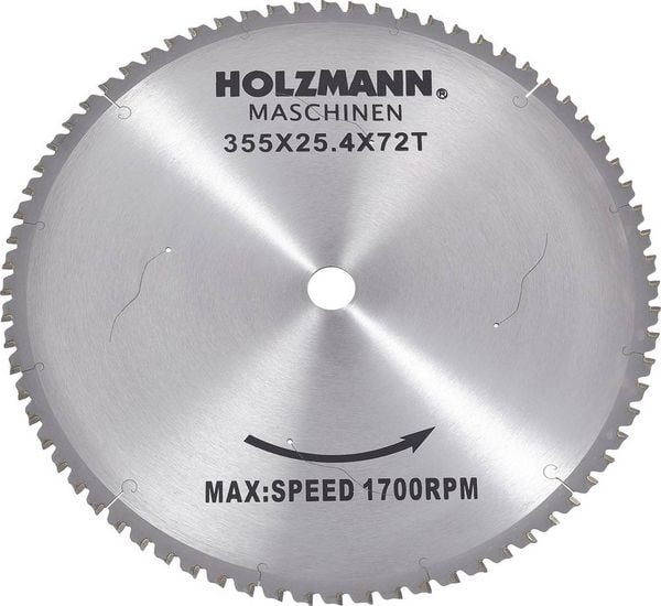 Produktbild: Holzmann Maschinen MKS355SB MKS355SB Hartmetall Kreiss&auml;geblatt 355 x 25.4 mm Z&auml;hneanzahl: 72 1 St.