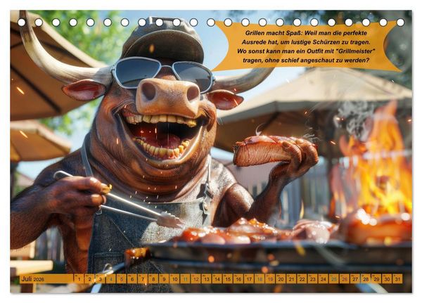 Produktbild: Tierisch lustige Grillmeister (Tischkalender 2026 DIN A5 quer), CALVENDO Monatskalender