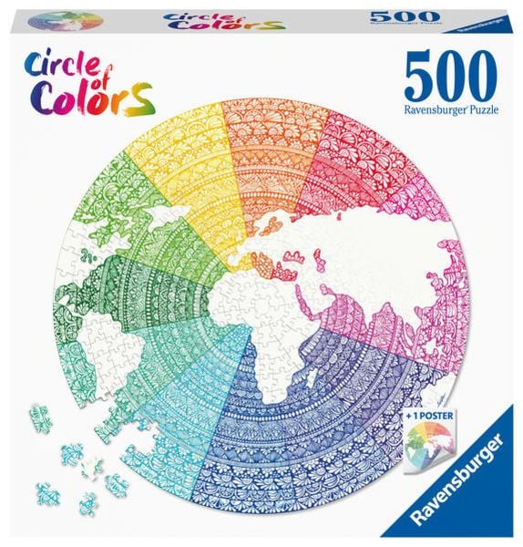 Puzzle Ravensburger Circle of Colors - Mandala 500 Teile