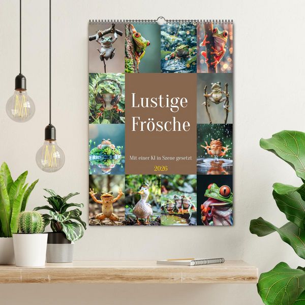 Produktbild: Lustige Fr&ouml;sche (Wandkalender 2026 DIN A2 hoch), CALVENDO Monatskalender