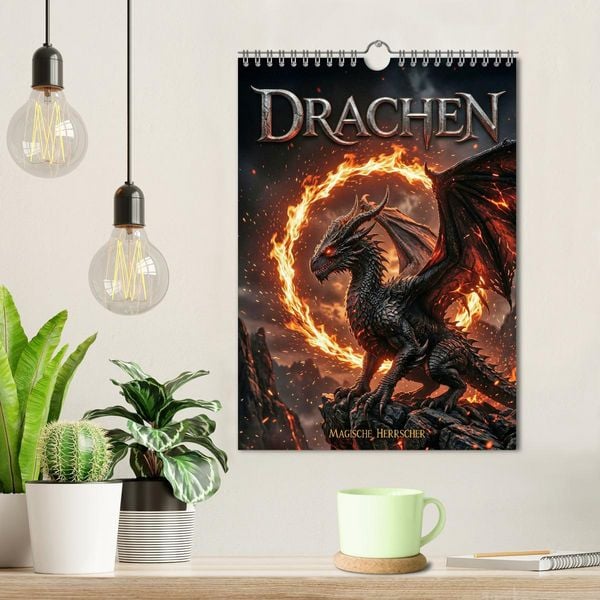Produktbild: Drachen - Magische Herrscher, Dark‑Fantasy Wandkalender (Wandkalender 2027 DIN A4 hoch), CALVENDO Monatskalender