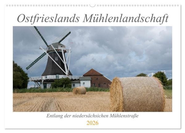 Produktbild: Ostfriesische M&uuml;hlenlandschaft (Wandkalender 2026 DIN A2 quer), CALVENDO Monatskalender