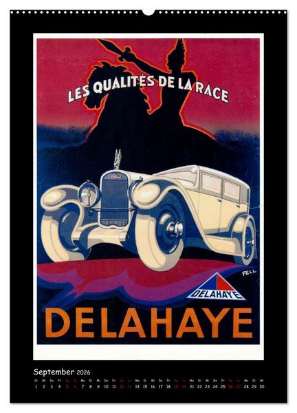 Produktbild: Historische Automobilplakate (Wandkalender 2026 DIN A2 hoch), CALVENDO Monatskalender