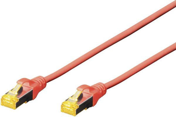 Produktbild: Digitus DK-1644-A-030/Y RJ45 Patchkabel CAT 6a S/FTP 3.00 m Gelb Halogenfrei, verdrillte Paare, mit Rastnasenschutz, Flammwidrig 1 St.