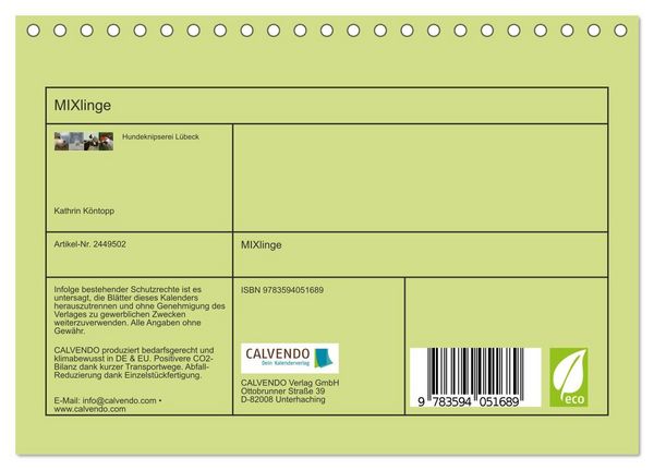Produktbild: MIXlinge (Tischkalender 2027 DIN A5 quer), CALVENDO Monatskalender