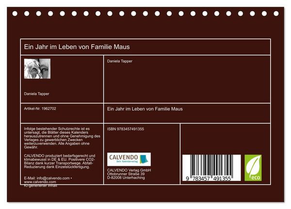 Produktbild: Ein Jahr im Leben von Familie Maus (Tischkalender 2026 DIN A5 quer), CALVENDO Monatskalender