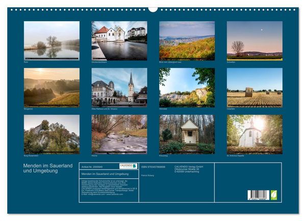 Produktbild: Menden im Sauerland und Umgebung (Wandkalender 2026 DIN A2 quer), CALVENDO Monatskalender