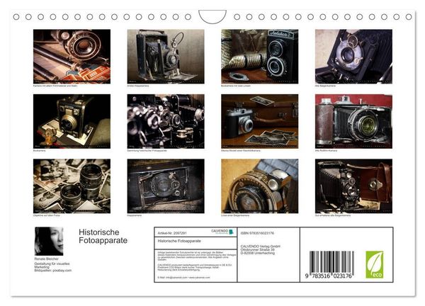 Produktbild: Historische Fotoapparate (Wandkalender 2026 DIN A4 quer), CALVENDO Monatskalender