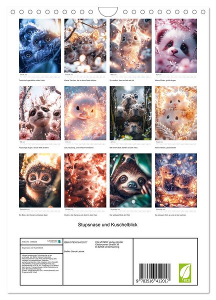 Produktbild: Stupsnase und Kuschelblick (Wandkalender 2026 DIN A4 hoch), CALVENDO Monatskalender