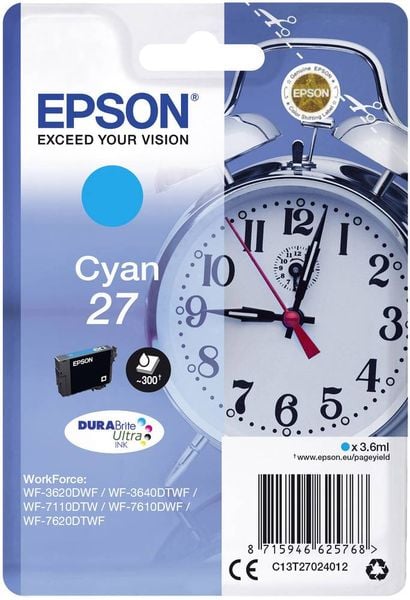 Epson Druckerpatrone T2702, 27 Original Cyan C13T27024012