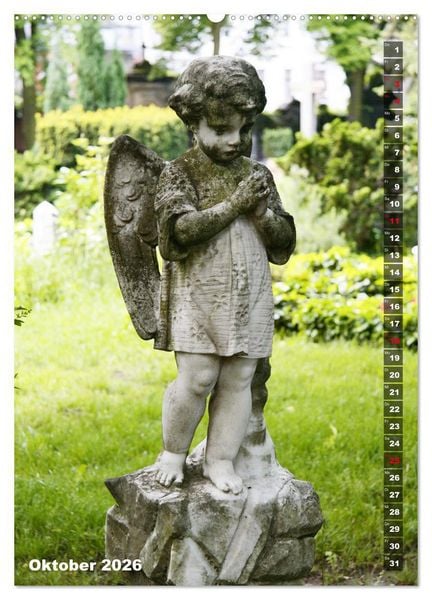 Produktbild: Friedhofsengel in Berlin (hochwertiger Premium Wandkalender 2026 DIN A2 hoch), Kunstdruck in Hochglanz