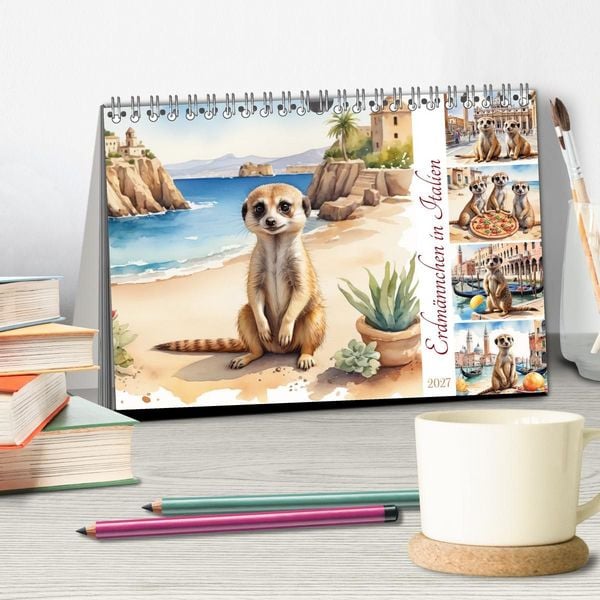 Produktbild: Erdm&auml;nnchen in Italien (Tischkalender 2027 DIN A5 quer), CALVENDO Monatskalender