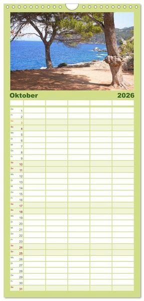 Produktbild: Familienplaner 2026 - Cala Deia - Mallorcas Traumbucht mit 5 Spalten (Wandkalender, 21 x 45 cm) CALVENDO