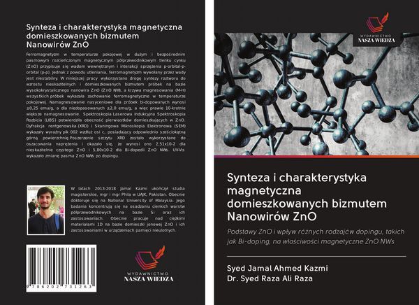 Produktbild: Synteza i charakterystyka magnetyczna domieszkowanych bizmutem Nanowir&oacute;w ZnO