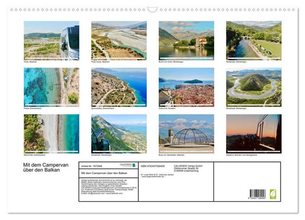 Produktbild: Mit dem Campervan &uuml;ber den Balkan (Wandkalender 2026 DIN A2 quer), CALVENDO Monatskalender